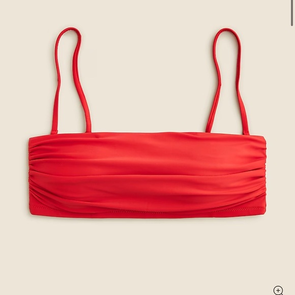 J. Crew Ruched Bandeau Bikini Top versatile straps NWT - Picture 1 of 7